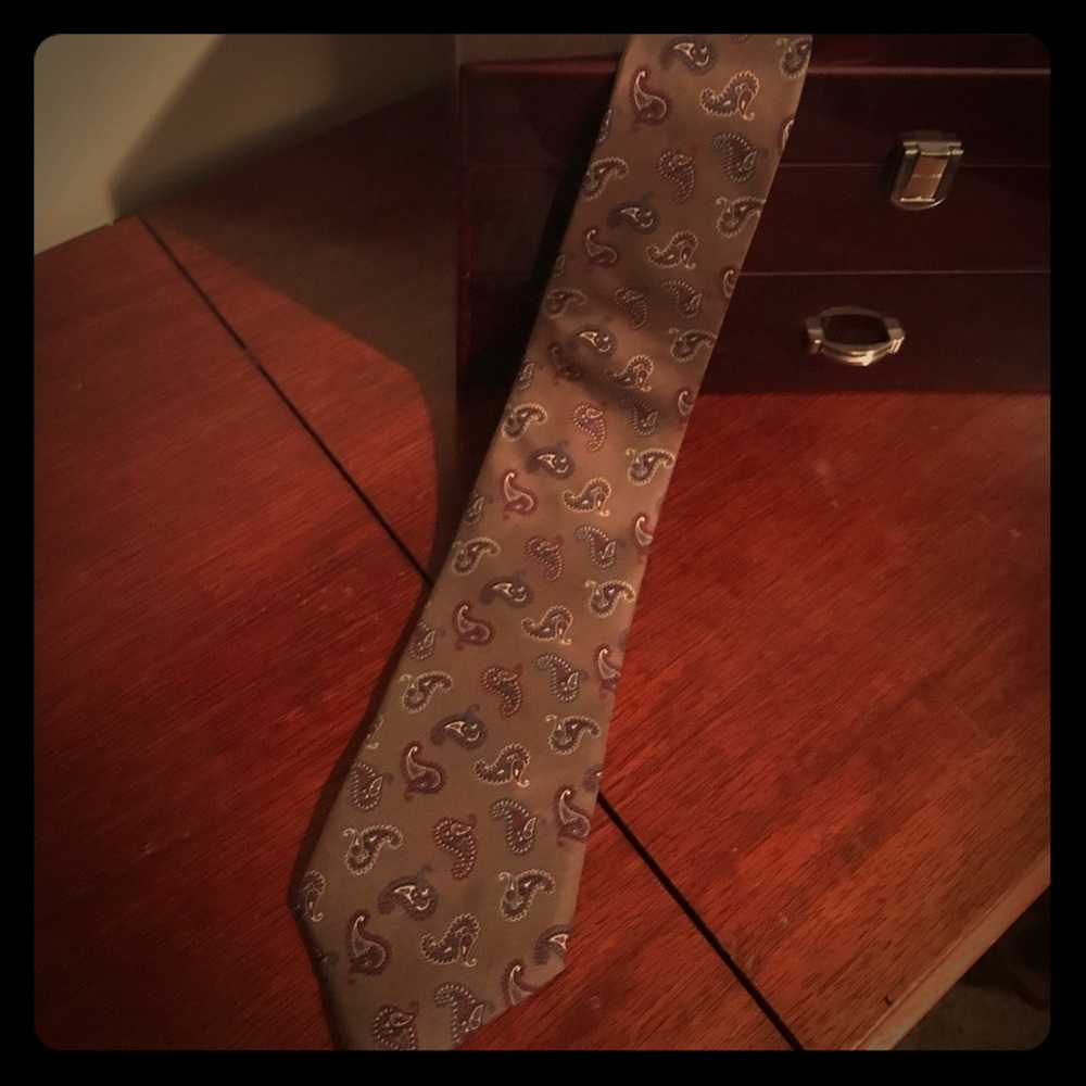 Christian Dior Designer Italian Silk Paisley Tie